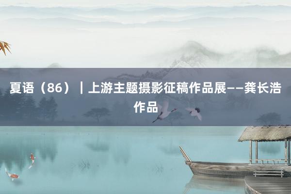 夏语（86）｜上游主题摄影征稿作品展——龚长浩作品